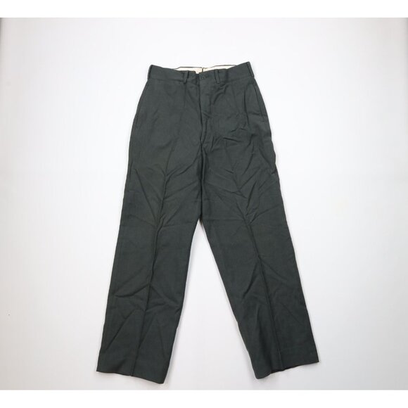 Vintage 50s Korean War Mens 30x30 Wool Serge Army Green 44 Trousers Pants USA